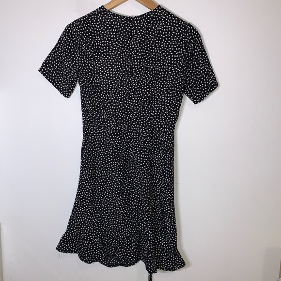 Black Polka Dot Ruched Side Tea Dress - Picture 4 of 6